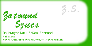 zotmund szucs business card